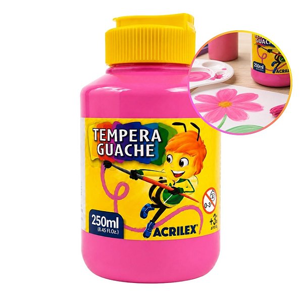 Tinta Tempera Guache 250ml Rosa - Acrilex