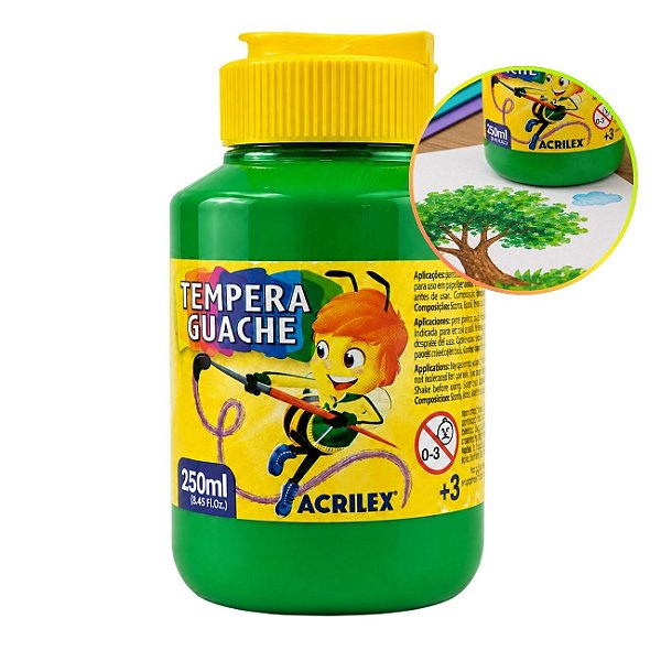 Tinta Tempera Guache 250ml Verde Folha - Acrilex