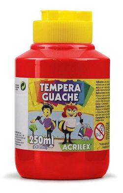 Tinta Tempera Guache 250ml Vermelho Fogo - Acrilex