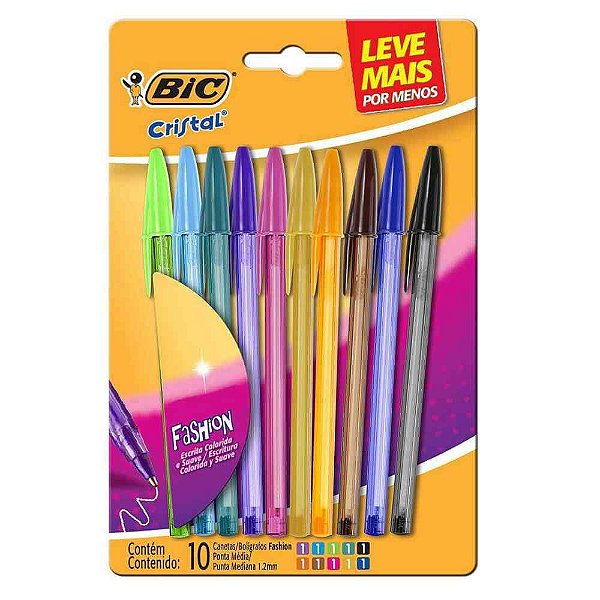 Caneta Esf. Colorida Fashion Kit c/10 - BIC