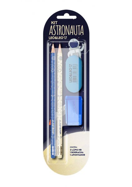 Lápis Preto HB Kit Astronauta c/ 4 itens – Leo&Leo