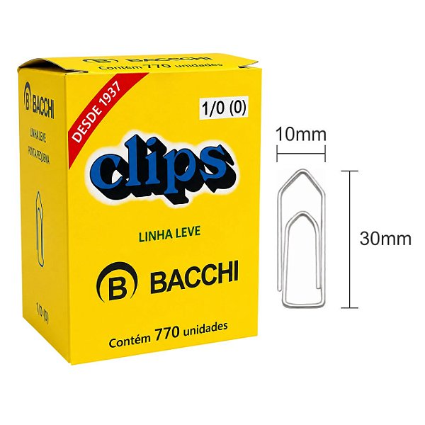 Clips Galvanizado Bacchi 1/0 Linha Leve 770 Unidades Aço Resistente