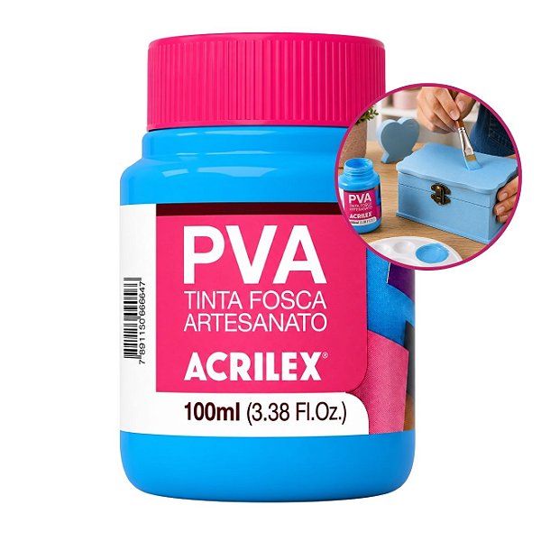 Tinta Fosca p/ Artes PVA 100ml Azul Celeste - Acrilex