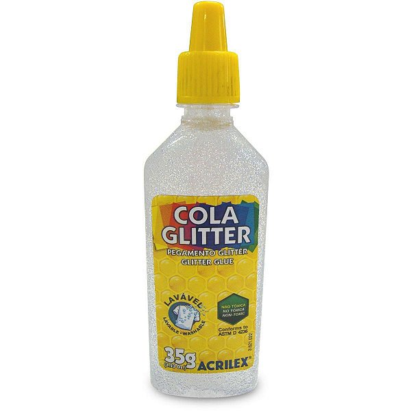 Cola com Glitter tubo 35g Cristal - Acrilex