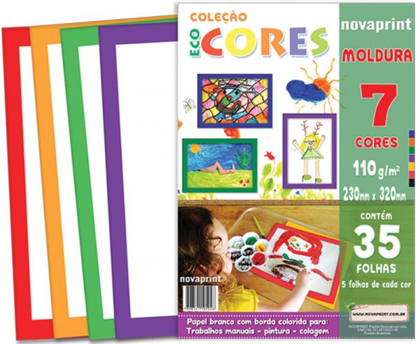 Bloco Criativo Ecocores 110g 35fls Moldura - Novaprint