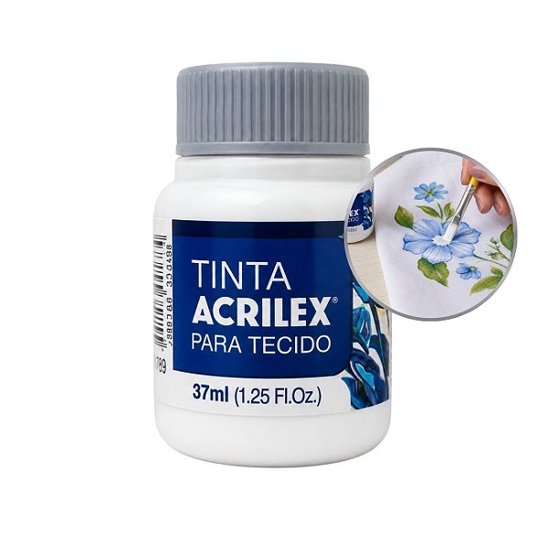 Tinta para Tecido 37ml Branco - Acrilex