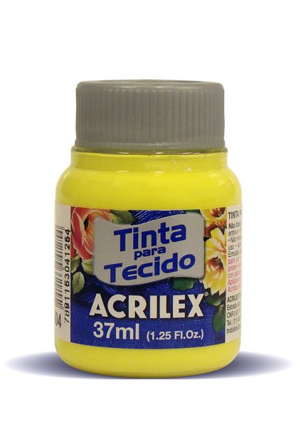 Tinta para Tecido 37ml Amarelo Limão - Acrilex