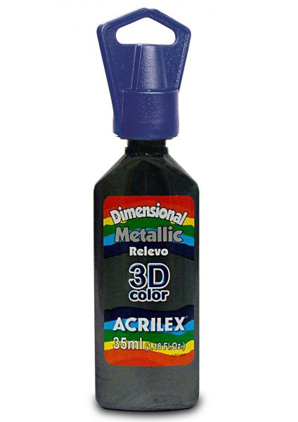 Tinta Relevo Metallic 3D Color Preto- Acrilex