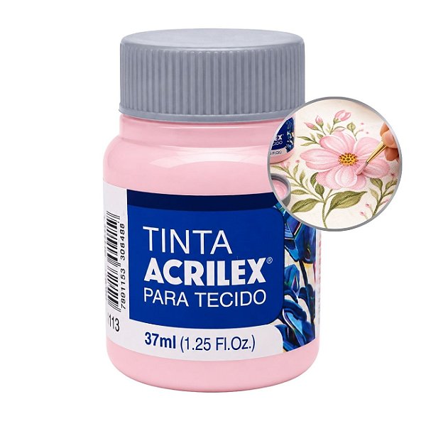 Tinta para Tecido 37ml Rosa Bebê - Acrilex