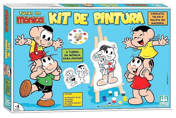 Brinquedo Kit de Pintura Turma da Mônica c/ 4 telas - Nig