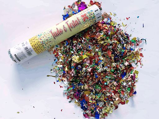 Lança Confete Papéis 30cm Metalizado Tudo é Festa - Make +