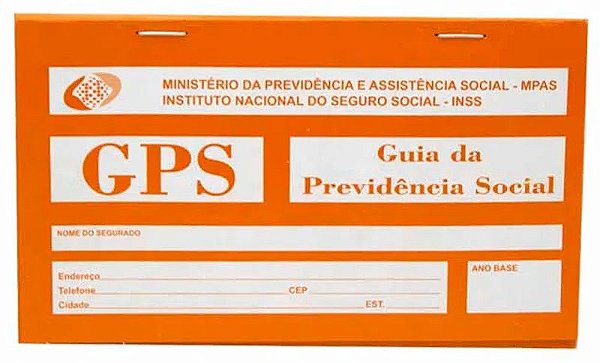 Guia da Previdência Social GPS 185x110mm 2vias - Página Brasil