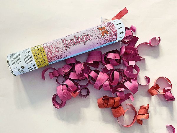 Lança Confete Papéis 30cm Revelação Menina - Make +