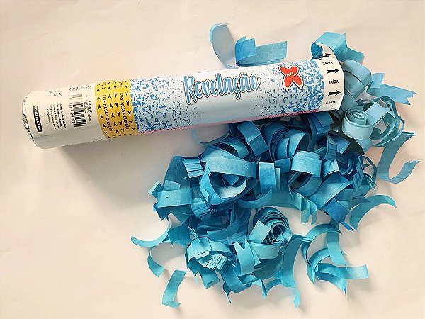 Lança Confete Papéis 30cm Revelação Menino - Make +