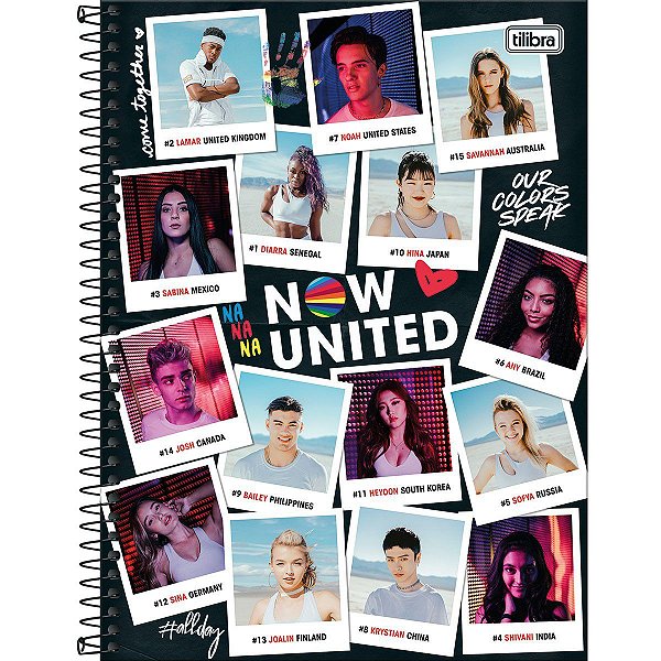 Caderno Espiral 10 Matérias 160fls - CD - Now United 1 - Tilibra
