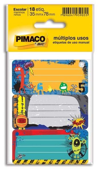 Etiqueta Escolar Meninos 35x78mm - Pimaco