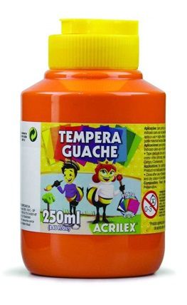 Tinta Tempera Guache 250ml Laranja - Acrilex
