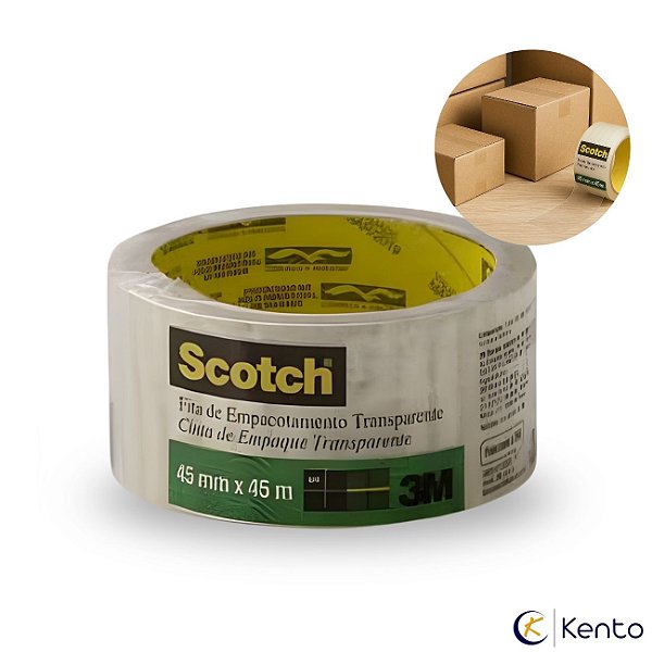 Fita para Empacotamento Transparente 5802 45x45m Scotch 3M