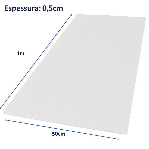Placa de Isopor 100x50 Espessura 0,5cm