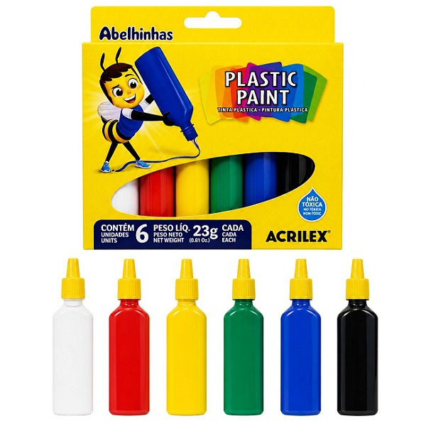 Tinta Plástica 6 Cores Sortidas 20ml Acrilex