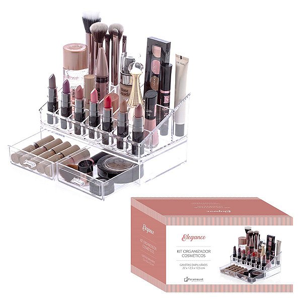 Kit Organizador para Cosméticos Elegance c/ Gavetas