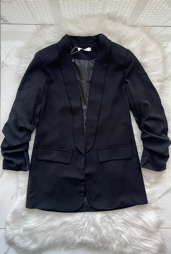 Blazer Alfaiataria Manga Franzida