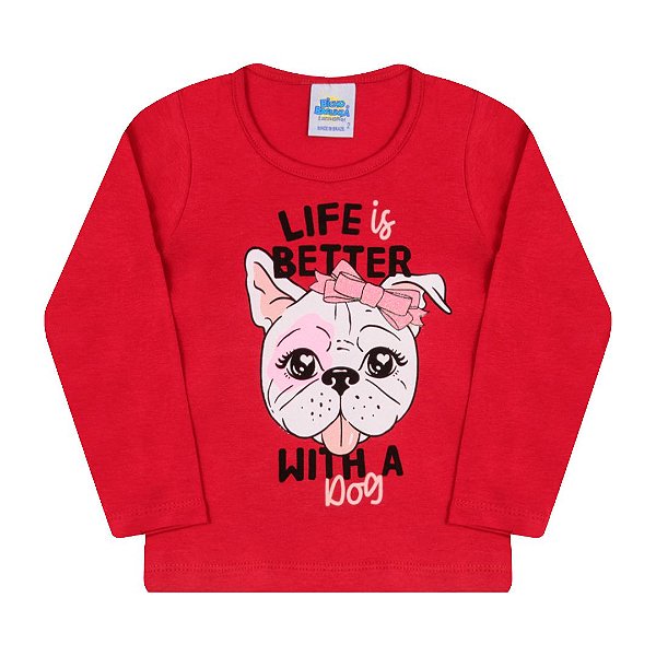 Blusa vermelha em cotton estampada com detalhes em glitter