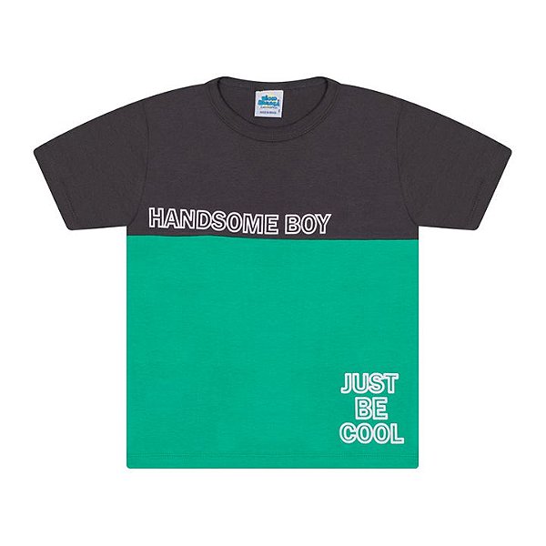 Camisa em meia malha cor chumbo e verde marine