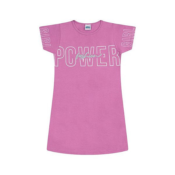Vestido em cotton cor uva com glitter na estampa