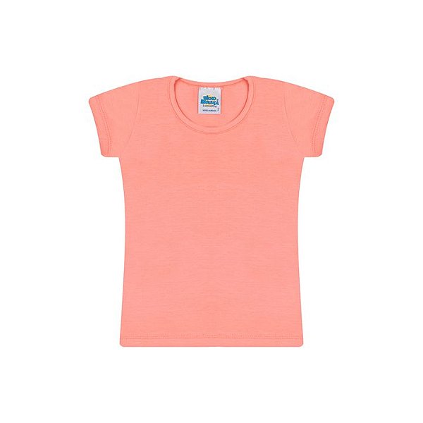 Blusa de manga em cotton cor salmão