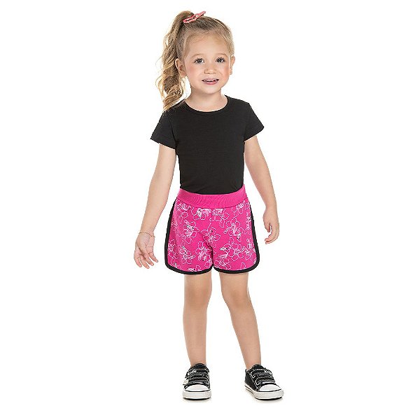 Shorts feminino em moletinho e toda estampado