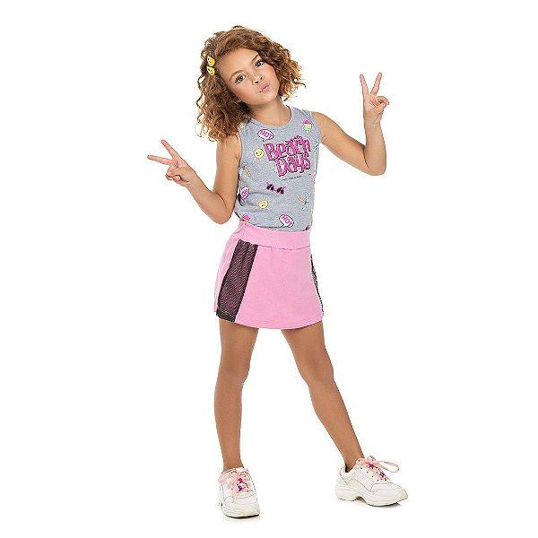 Conjunto feminino em cotton, moletinho e telinha, Beach Days