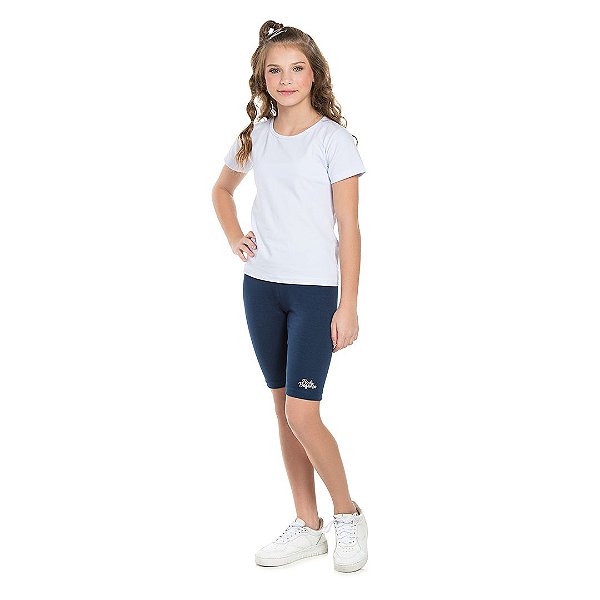Bermuda ciclista feminina em cotton com plaquinha