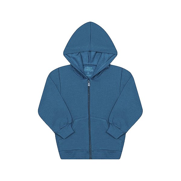 Jaqueta masculina manga comprida, moletom com bolso, capuz e zíper