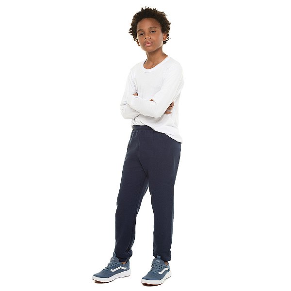 Calça masculina de moletom básica com punho