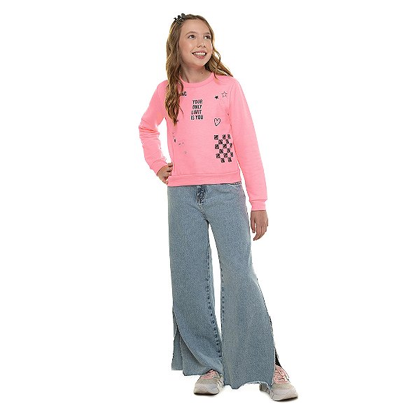 Casaco feminino de moletom com strass na estampa