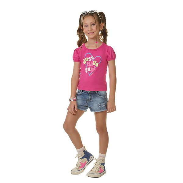 Blusa feminina em meia malha com puff