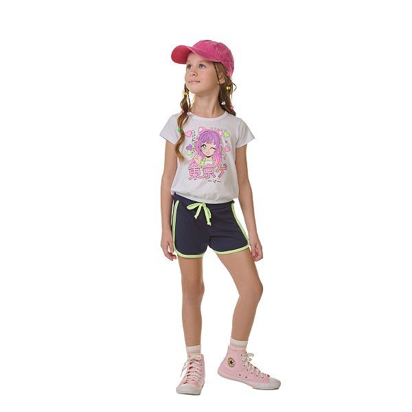 Conjunto feminino de meia malha e moletinho com glitter