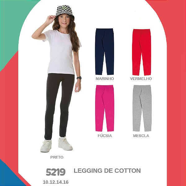 Legging meninas em cotton