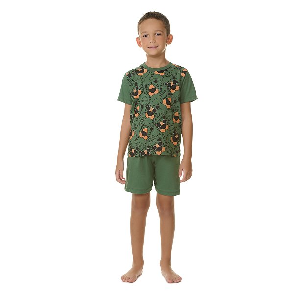 Pijama masculino estampa de tigres, brilha no escuro
