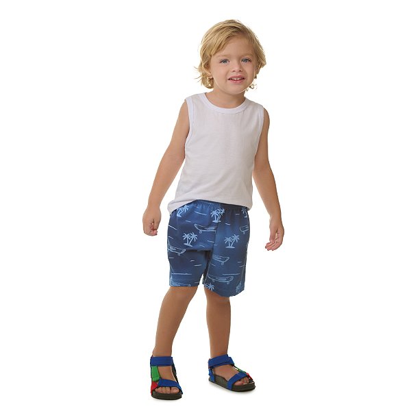 Bermuda masculina em tactel com elastano estampado