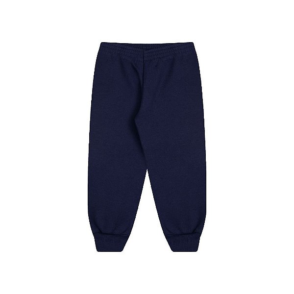 Calça na cor marinho em moletom com punho