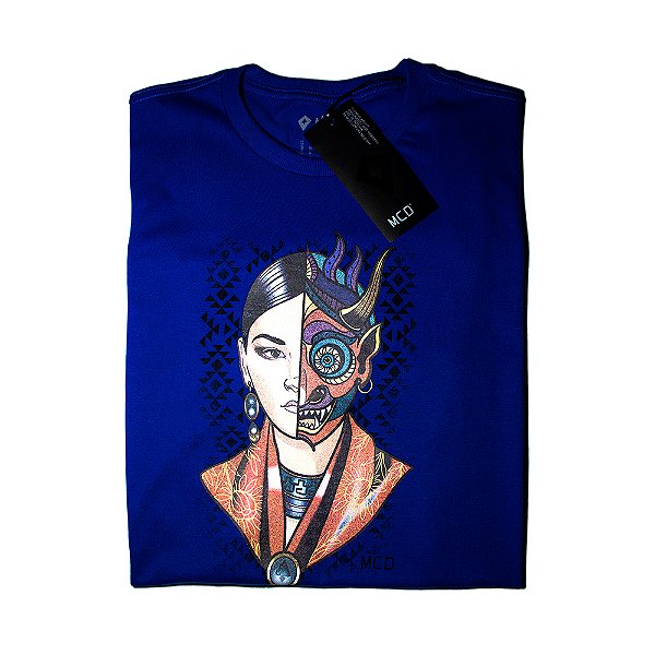 Camiseta Masculina MCD Máscara Boliviana Azul