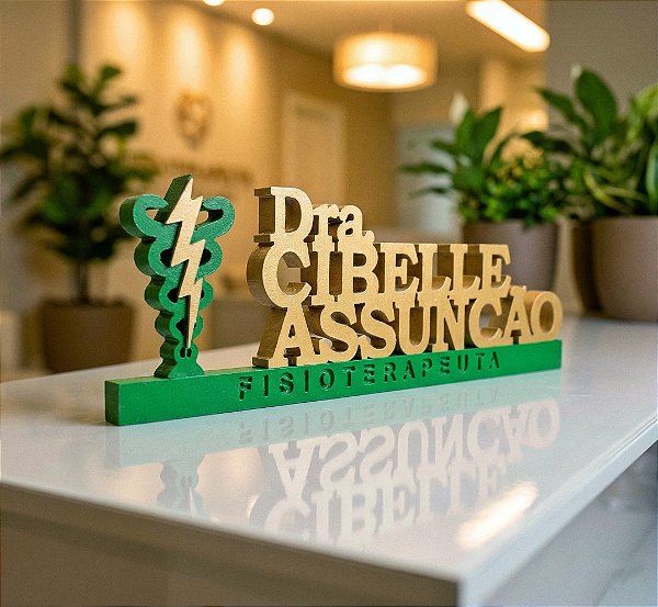 Placa para Fisioterapeuta Personalizada em PVC Modelo 3