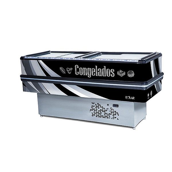 Ilha Expositor para Congelados 2 Mts VIDRO RETO Polar MIPP 200