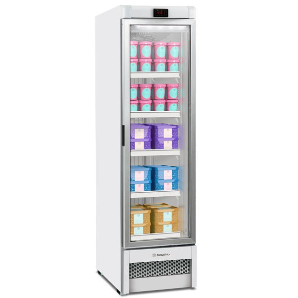 Freezer  Expositor Vertical Frost Free para Sorvetes  296 Litros VF28  Metalfrio