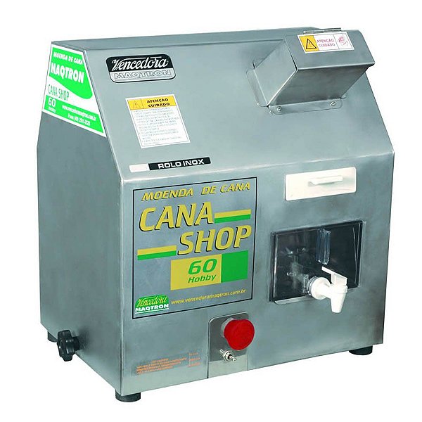 Moenda Cana Shop Elétrica 60 Maqtron 3 rolos e Eixos de INOX 60 litros por hora