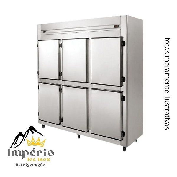 Geladeira Refrigerador Comercial 6 portas Inox Império ice inox