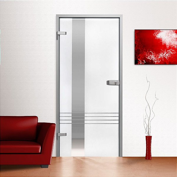 Adesivo jateado com linhas para portas de 60 a 100 cm de largura (altura até 215 cm)