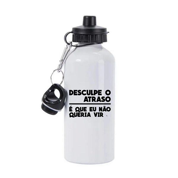 Squeeze Branco de Alumínio Desculpe o Atraso